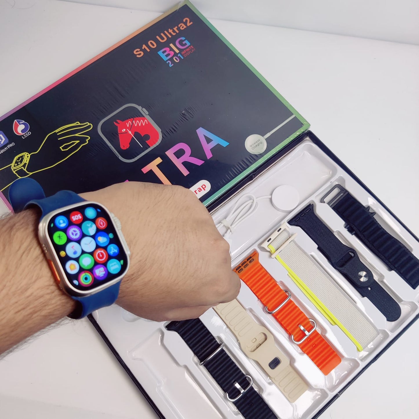 S10 Ultra 2 smart watch with 7 Different straps